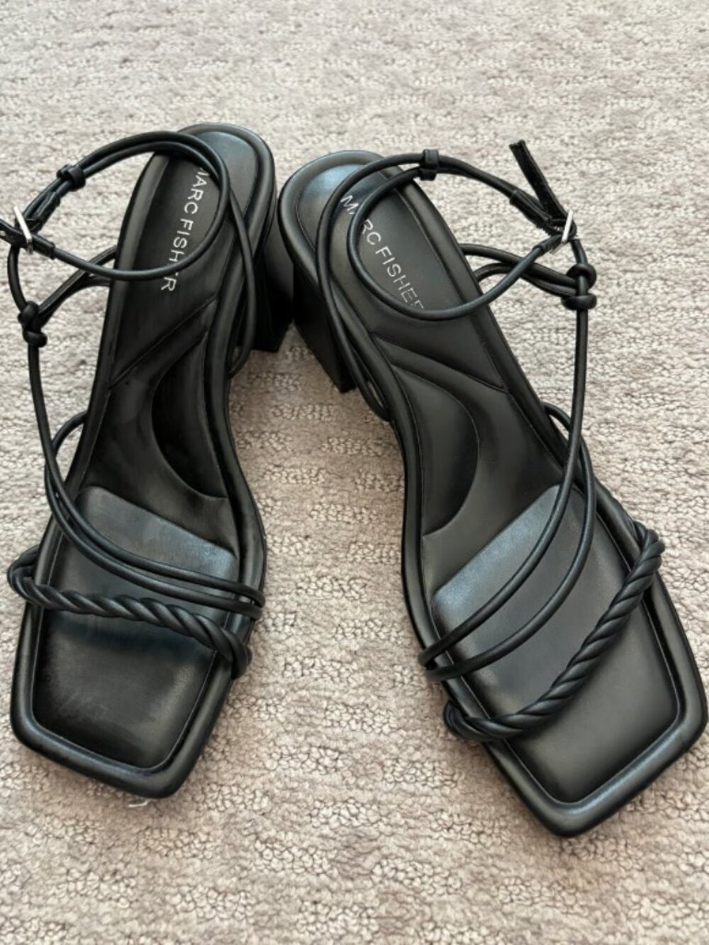 Marc Fisher strappy short block heel